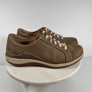 Aetrex Dana Brown Leather Comfort Walking Shoes Women's 9/9.5 Wide Width